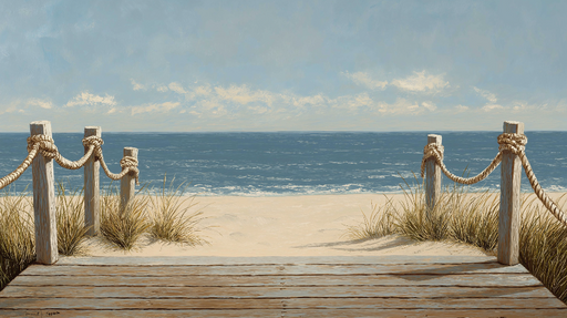 Papier peint plage sereine Une promenade en bois menant à la mer turquoise