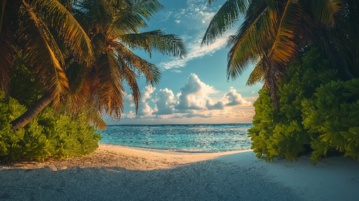 Papier peint plage tropicale Oasis de paix au bord de l'eau