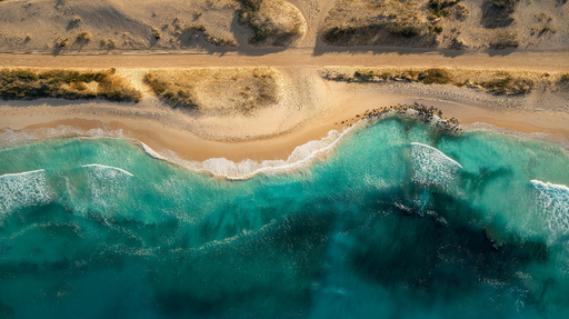 Papier peint plage turquoise Vues aériennes d'une plage paisible et de vagues douces