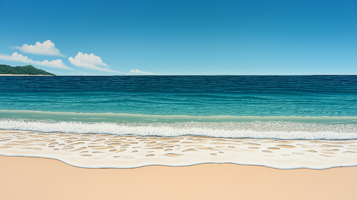 Papier peint plage Vue apaisante de l'océan avec sable doré et vagues douces