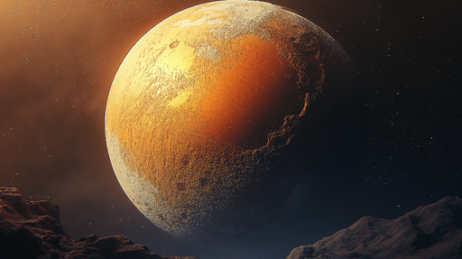 Papier peint planète Une vue spectaculaire d'une planète martienne en orbite