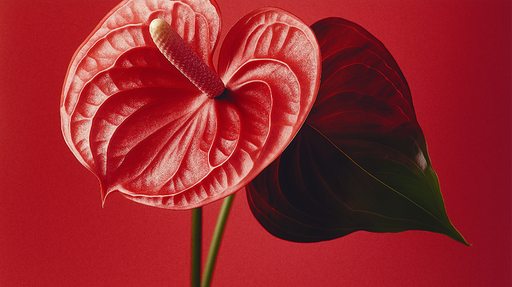Papier peint plante tropicale Fleurs d'anthurium aux pétales rouges éclatants
