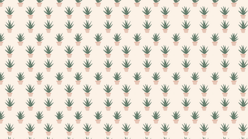 Papier peint plantes d'intérieur Motif de cactus en pots sur fond doux