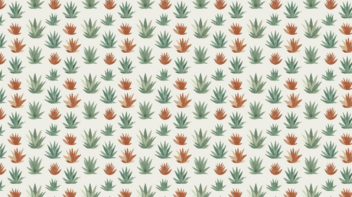 Papier peint plantes succulentes Motifs de succulentes aux nuances émeraude et terracotta