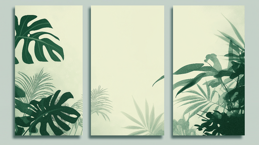 Papier peint plantes tropicales Feuilles luxuriantes et motifs délicats