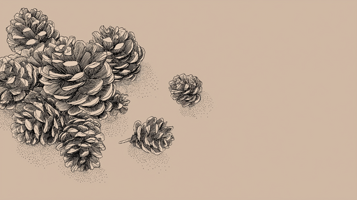 Papier peint pommes de pin Élégant motif de pommes de pin sur fond beige