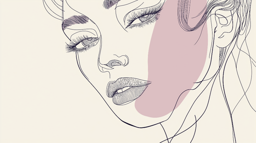 Papier peint portrait minimaliste Illustration élégante d'un visage féminin