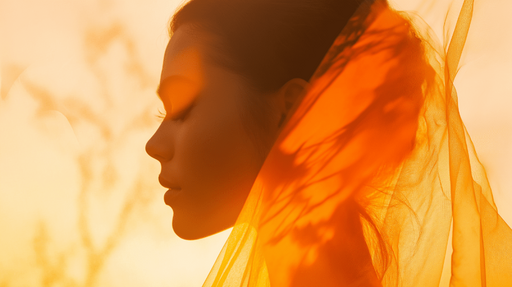 Papier peint portrait Une femme au coucher du soleil