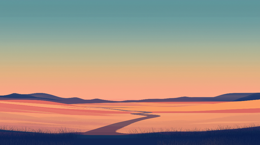 Papier peint prairie Paysage abstrait de prairie avec coucher de soleil apaisant