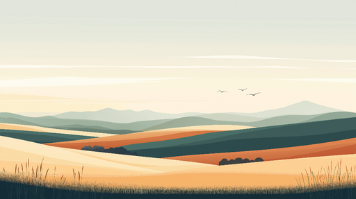 Papier peint prairie Paysage de prairie aux teintes douces