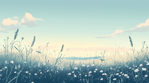 Papier peint prairie Un paysage floral apaisant aux teintes douces