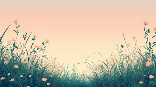 Papier peint prairie Un paysage floral apaisant avec des fleurs délicates et herbeux