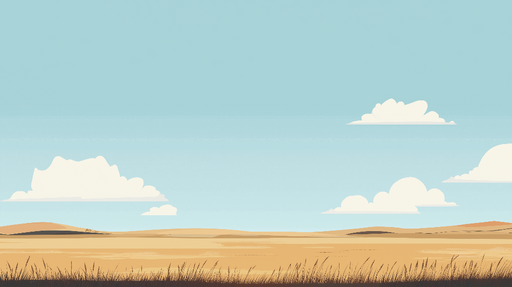 Papier peint prairie Un paysage serein aux vastes étendues dorées et au ciel bleu