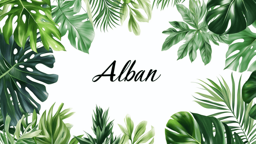 Papier peint prénom Alban Feuillage tropical luxuriant