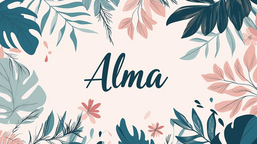 Papier peint prénom Alma Design floral élégant et coloré