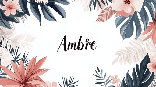 Papier peint prénom Ambre Motif floral tropical élégant