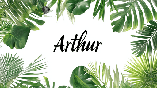Papier peint prénom Arthur Feuillage tropical élégant et personnalisé