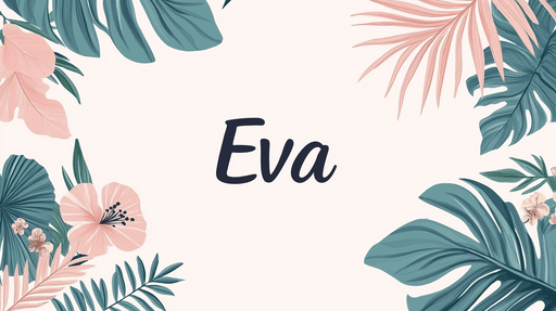 Papier peint prénom enfant Design tropical avec motif de feuilles et fleurs