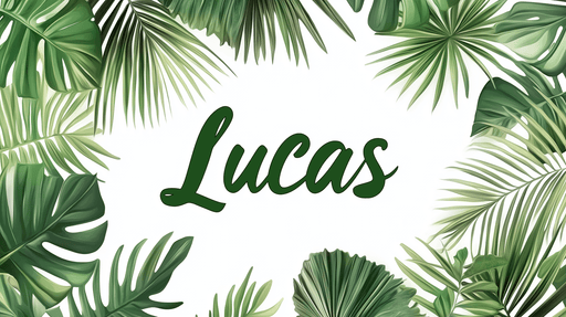 Papier peint prénom enfant Motif tropical élégant avec le prénom Lucas