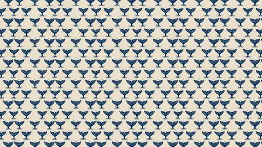 Papier peint queues de baleine Motif répétitif de queues de baleine sur fond crème