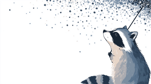 Papier peint raton laveur Raton laveur rêveur sous un ciel étoilé