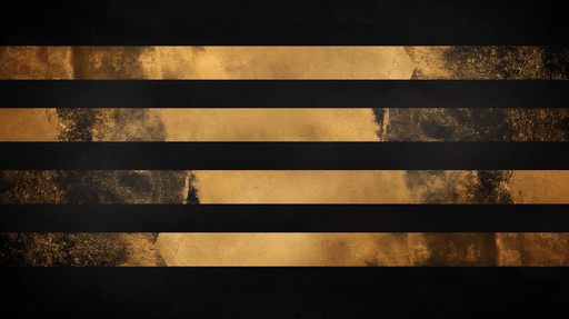 Papier peint rayures horizontales Noir et or