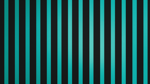 Papier peint rayures verticales Bleu turquoise sur fond noir