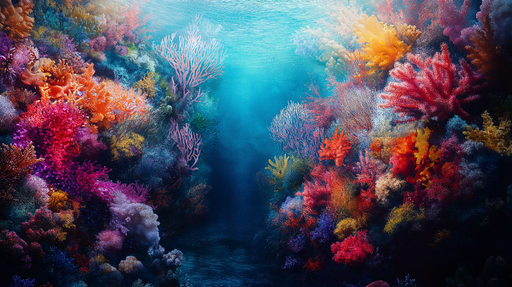 Papier peint récif corallien Plongée au cœur d'un océan coloré avec coraux vibrants