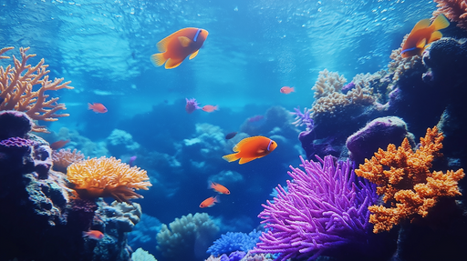 Papier peint récif corallien Un paysage sous-marin vibrant avec coraux et poissons colorés