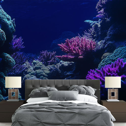 Papier peint récif corallien avec vues sous-marines vibrantes de corail coloré pour chambre moderne
