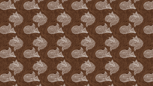Papier peint renard Motif élégant de renards stylisés sur fond brun