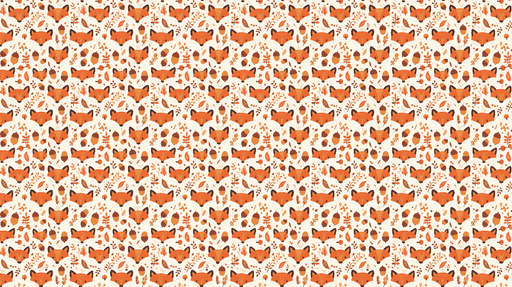 Papier peint renard Motif ludique de renards illustrés et de feuilles colorées