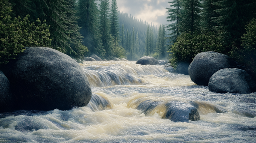 Papier peint rivière Écoutez le murmure de la nature avec ce magnifique motif de rivière