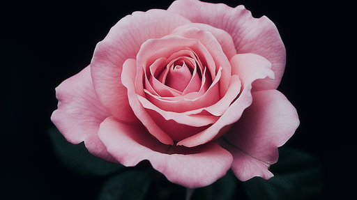 Papier peint rose délicat Fleur épanouie sur fond sombre