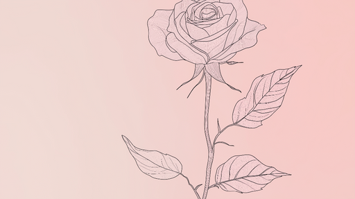 Papier peint rose élégant Rose stylisée sur fond rose pastel