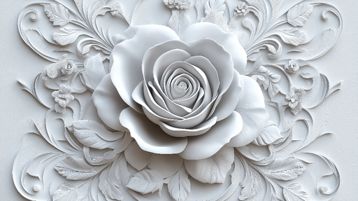 Papier peint rose en relief Élégant motif floral en 3D