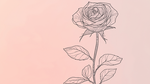 Papier peint rose linéaire Éléganterose aux lignes délicates