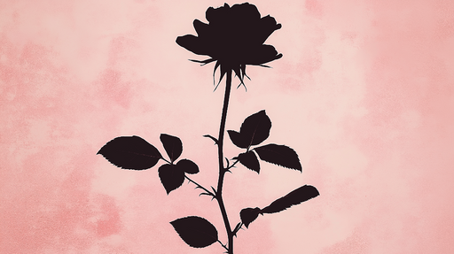 Papier peint rose noir Silhouette de rose élégante et fond doux