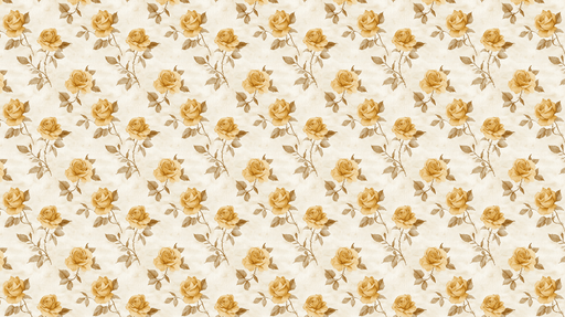 Papier peint roses dorées Élégantes roses sur fond crème