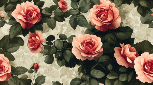 Papier peint roses Éclat Floral Vintage