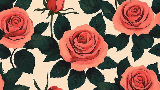 Papier peint roses Élégant motif floral en tons roses