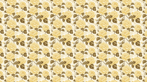 Papier peint roses jaunes Élégantes roses jaunes sur fond crème