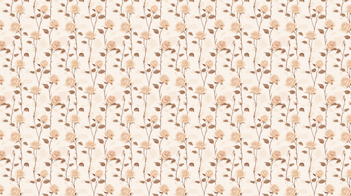 Papier peint roses Motif de roses pâles sur fond neutre