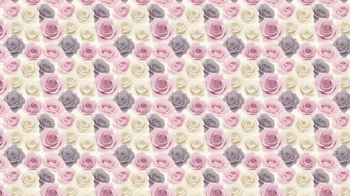 Papier peint roses Motif élégant de roses roses, blanches et grises sur fond clair
