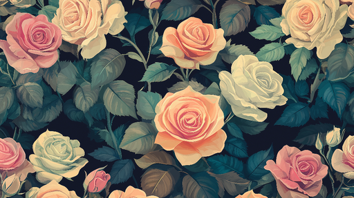 Papier peint roses Motif floral élégant et coloré