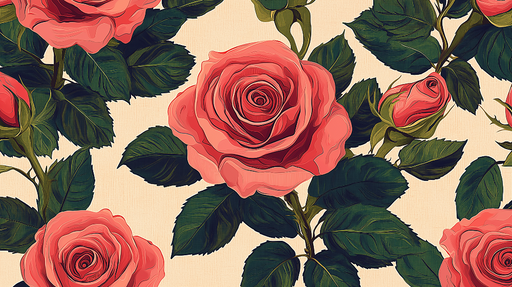 Papier peint roses Motif floral romantique et vibrant