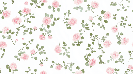 Papier peint roses roses Motif floral délicat sur fond blanc