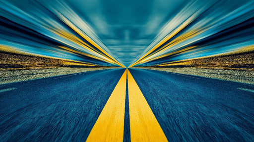 Papier peint route dynamique Perspective futuriste sur une route vibrante