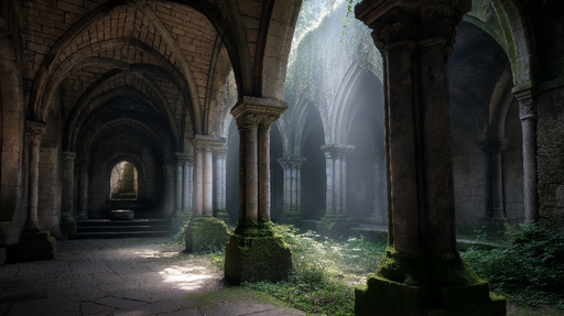 Papier peint ruines mystiques Atmosphère apaisante dans un ancien couvent