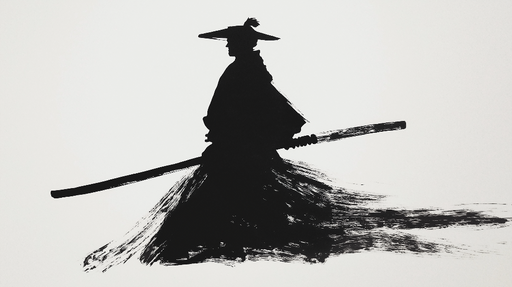 Papier peint samourai Monochrome comme un manga